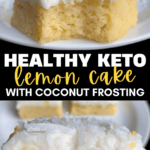 keto lemon cake with coconut frosting