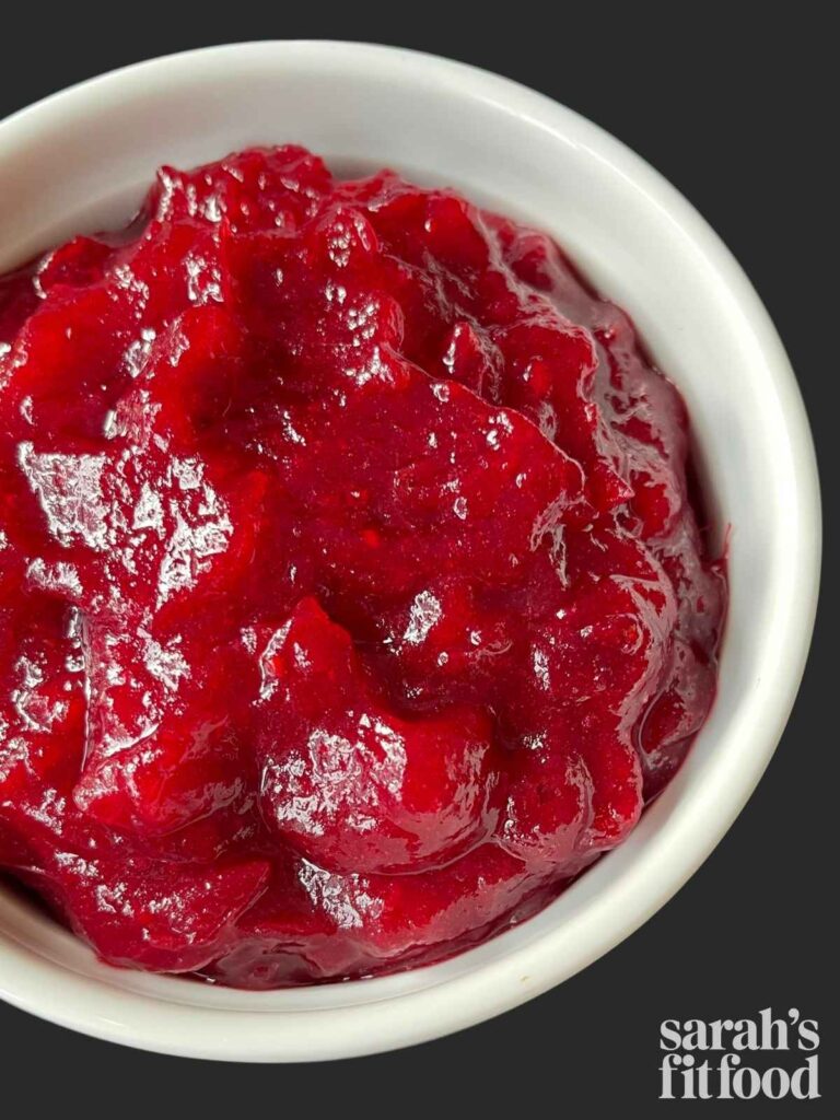 sugar free cranberry sauce in a bowl